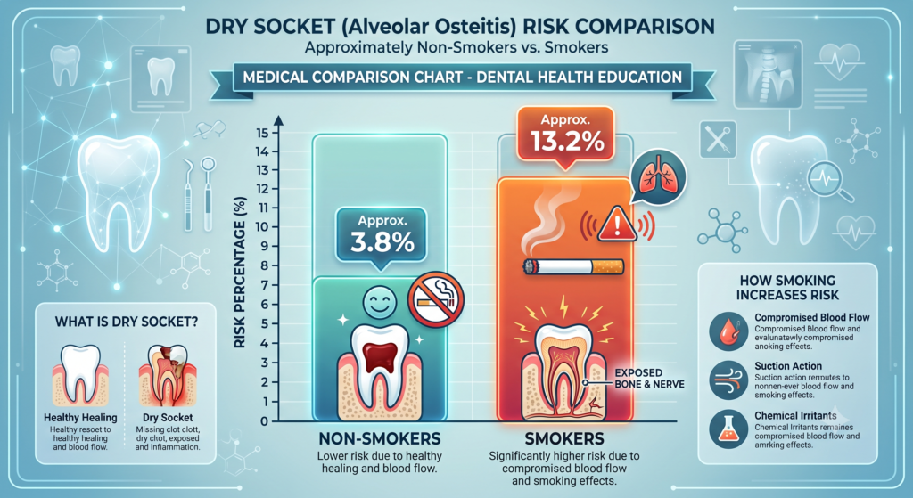 dry socket risk comparison