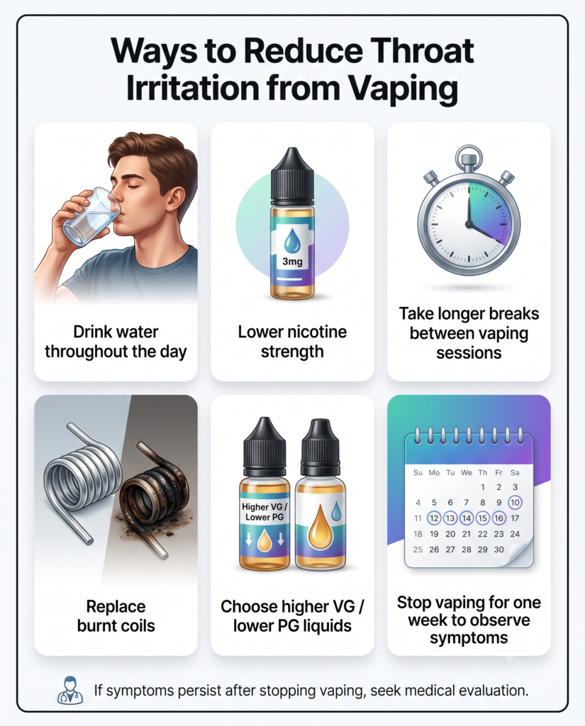 How to Reduce Throat Irritation if You keep Vaping?