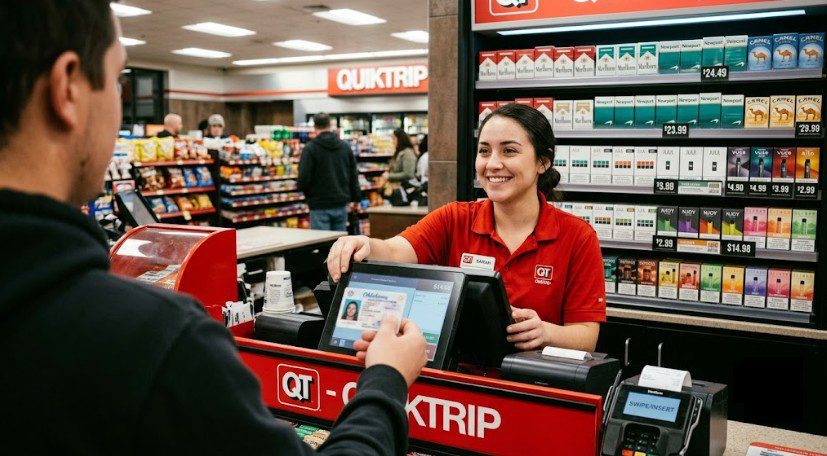 Quicktrip employees checking id before selling vapes